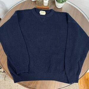 Eddie Bauer Cotton Oversized Navy Crewneck Sweater